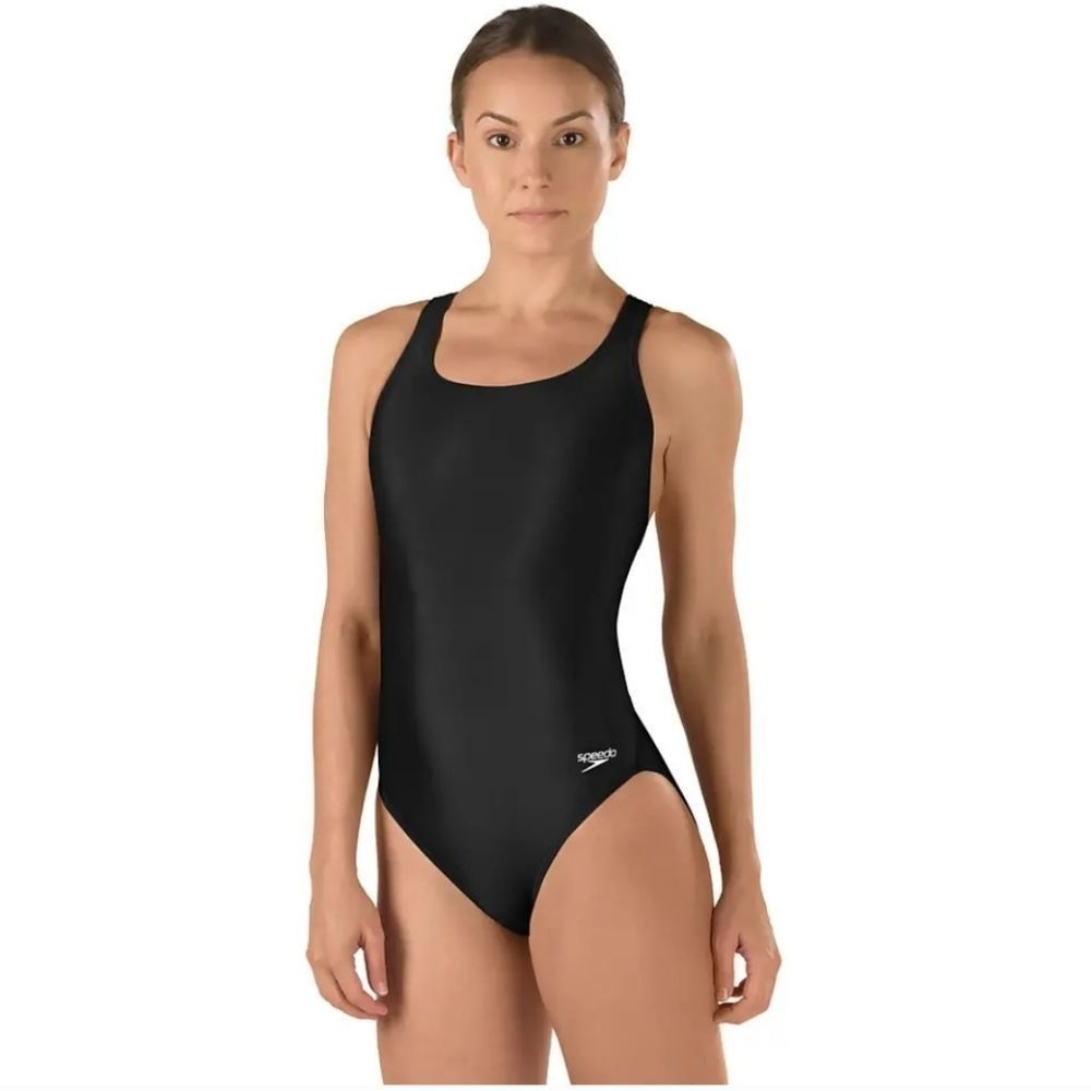 Speedo Solid Black Super Proback One Piece Prolt … - image 1